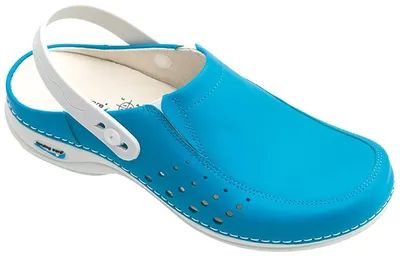 Produktbild von BERLIM WG4AP19 e, waschbare Leder-Arbeitsschuhe für Damen mit Riemen, blau, Größe 1: 42