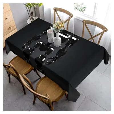 Produktbild von Elegante, rechteckige Tischdecke mit Robotermuster, waschbar, für Küche, Hochzeit, Party und Esszimmer