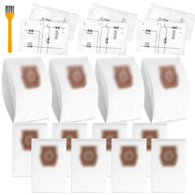 12 Staubsaugerbeutel für Miele Guard L1/S1, groß, rotbraun