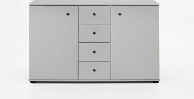 Produktbild von Kombikommode "Chalet" in WEISS mit 4 Schubladen und 2 Türen. Abmessungen (BxHxT) 130x83x41 cm
