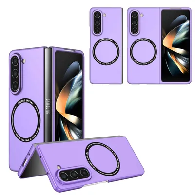 Produktbild von Für Samsung Galaxy Z Fold5 5G Magnet Magsafe Design Handy Tasche Hülle Etuis Lila
