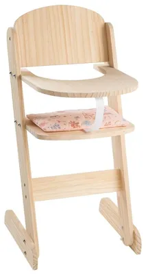 Immagine prodotto di Sedia a dondolo in legno per bambole, con cuscino a motivi floreali