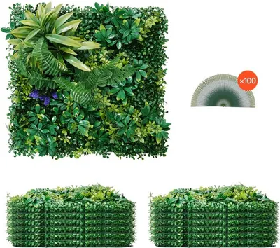 Obrázek produktu pro sada 12 umělých živých plotů - umělá rostlinná stěna 500x500x50mm - zástěna soukromí z umělých rostlin