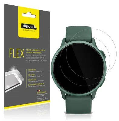 Produktbild von 2x Schutzfolie für Garmin vivoactive 6 Folie, 100% Displayabdeckung, dipos Flex