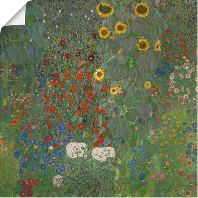 Produktbild von ARTland Poster Garten mit Sonnenblumen Größe: 50x50 cm