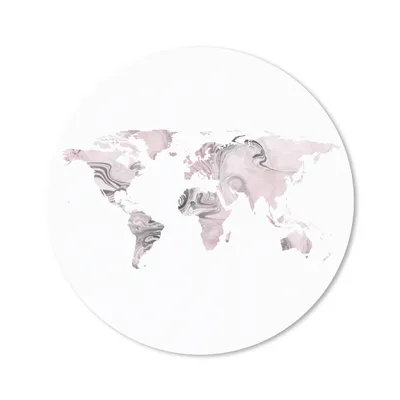 Produktbild von MuchoWow® Mauspad Mousepad Weltkarte - Rosa - Grau 40x40 cm - Mousepads - Maus Mat - Pad - Mausunterlage - Schreibtisch Accessoires