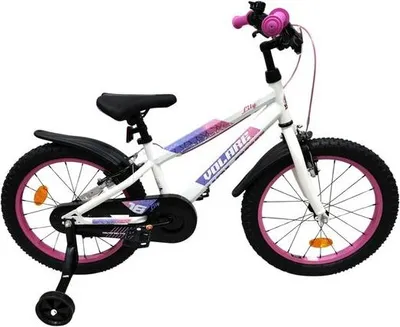 Produktbild von Volare Lily Kinderfahrrad - Mädchen - 18 Zoll - Weiss, Rosa, Lila - Zwei Handbremsen