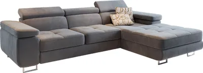 Produktbild von Masseno Ecksofa ELMA R-S mit Schlaffunktion L-Form, Sofa mit Bettkasten, Wohnzimmersofa, Couch, Soffa, Bettsofa, Couchgarnitur- Hellgrau, MONOLITH 84