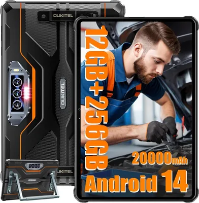 Image de OUKITEL RT8 Tablette Incassable 20000mAh 12GO+256GO 11 Pouces FHD+ Tablette Durcie Helio G99 Octa Core 48MP+32MP Caméra Dual SIM 4G NFC - Orange