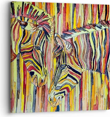 Produktbild von Bild auf Leinwand - Leinwandbild - Zebra Abstraktion - 40x40cm - Wand Bild - Wanddeko - Wandbilder - Leinwanddruck - Bilder - Kunstdruck - Wanddekoration - Leinwand bilder - Wandkunst - AC40x40-3499