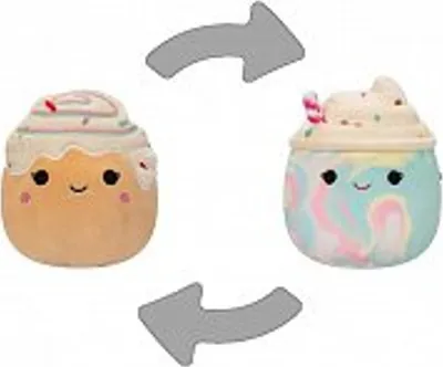 Image de Peluche Squishmallows 2in1 Frappé Kelen et cinnamon roll Rease