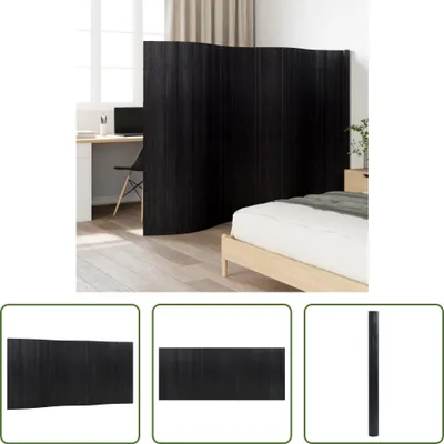 Produktbild von The Living Store Paravent Schwarz 165x400 cm Bambus