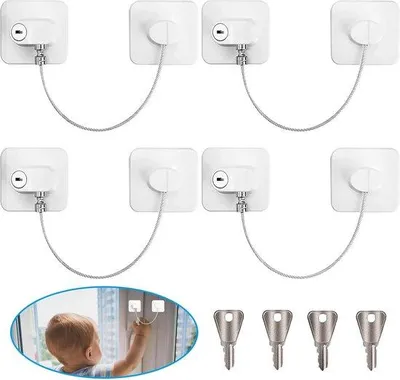 Produktbild von Sicherheitsvorrichtung für Türen und Fenster, kindersicher, 4-teilig