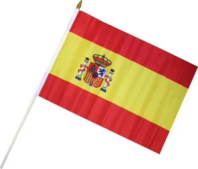 Produktbild von Fahne Flagge "Spanien" 30x45cm mit 60cm Holzstab Handfahne Stockflagge Banner Fan Sport