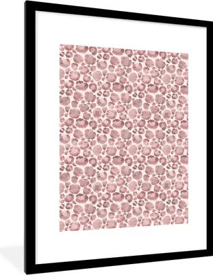 Produktbild von MuchoWow® Gerahmtes Poster Pantherdruck - Rosa - Aquarellfarbe 60x80 cm - Poster mit Schwarzem Bilderrahmen Wandposter Rahmen Foto Bilder - Wohnzimmer - Dekorationen - Prämie