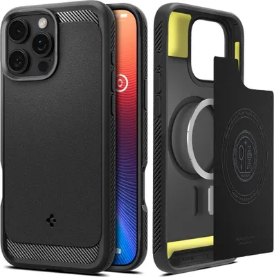 Image de Spigen Rugged Armor Mag MagSafe Apple iPhone 16 Pro Max Noir mat