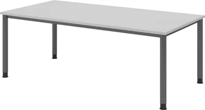 Produktbild von bümö Schreibtisch Serie-H - Gestell: Graphit, Nachbildung: Grau, Größe:  200 x 100 cm
