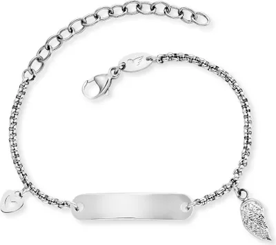 Produktbild von Herzengel Gravur Armband Edelstahl HEBS-ID-WING