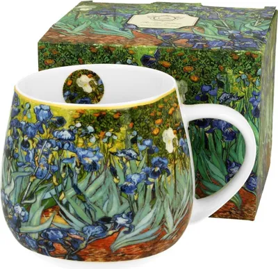 Produktbild von Duo Kaffeebecher Van Gogh Irises aus Porzellan, Becher, teetasse, Kaffeetasse mit henkel 430 ml