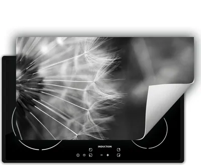 Produktbild von DarHaus Herdabdeckplatte 90x52 cm Anti Rutsch Matte Aufrollbar, grau - Blumen