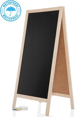 Produktbild von Kundenstopper PNW WETTERFEST Holz Tafel Aufsteller Werbetafel 47x93cm Werbung Naturholz Werbeaufsteller