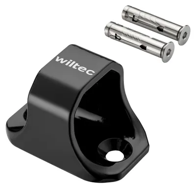 Zdjęcie produktu dla Kotwa zabezpieczająca przed kradzieżą Wiltec typu 02 ze stali 76 x 50 x 54 mm, kotwa zabezpieczająca przed kradzieżą do montażu na ścianie lub podłodze, przeznaczona do motocykli i rowerów
