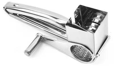 Produktbild von Handgeführter rotierender Käsegrater - Edelstahl - Küchenwerkzeug - silber - Käsegrater - 20*8.2cm - Küchenraspel