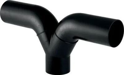 Produktbild von Geberit GE PE Hosentee, nur für senkrechten Einbau, d 56/50/50 mm, mit Anschlussbogen, 363457, 1 Stk.
