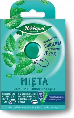 Obrázok produktu pre Cukierki Odświeżające Miętowe Bez Cukru Herbapol 20 g