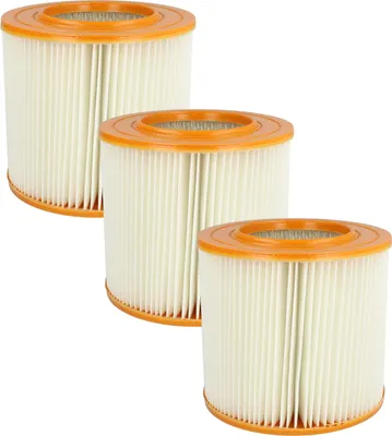 Produktbild von vhbw 3x Faltenfilter kompatibel mit Allaway C30, A40, A50, A Serie (nach BJ 1991), A30, AW1700, AW2000, A60 Staubsauger - Patronenfilter Orange Weiß