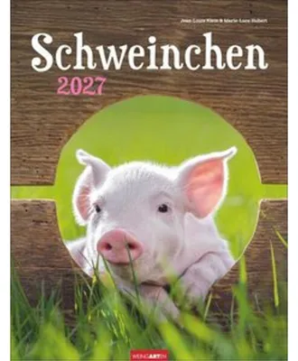 Produktbild von Wandkalender 2027 Schweinchen Fotokalender 30 x 39 cm mit Eintragungsfeldern