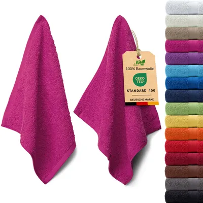 Produktbild von 2er-Set ARIZONA Handtuch-Serie von AR Line – 100% Baumwolle, 500 g/m², 2er-Set Seiftücher 30x30 cm, Farbe: Pink