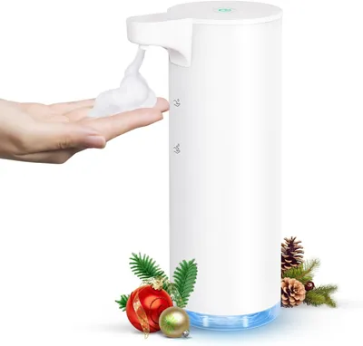 Produktbild von Wiederaufladbarer berührungsloser Seifenspender, Schaumseifenspender aus Edelstahl, geeignet für Badezimmer, Küche, 1500 mAh große Kapazität