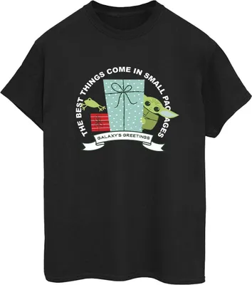 Produktbild von Star Wars - "The Mandalorian Galaxy's Greetings" T-Shirt für Damen BI46025 (S) (Schwarz)