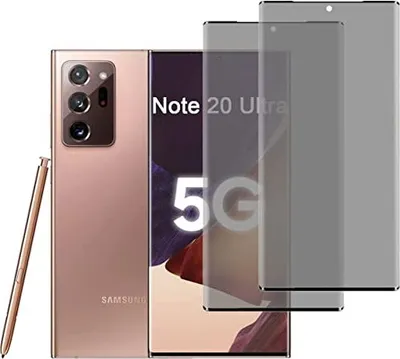 Imagen del producto de [Pack de 2] Protector de privacidad para Samsung Galaxy Note 20 Ultra - Protector anti-espía, dureza 9H, película protectora, película anti-espía