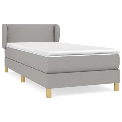 Immagine prodotto di vidaXL Letto a molle con materasso grigio chiaro 80x200 cm in tessuto