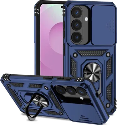 Produktbild von Samsung Galaxy S26 Hülle - Coverup Armor Ring Ständer Back Cover mit Kamera Schutz - Blau