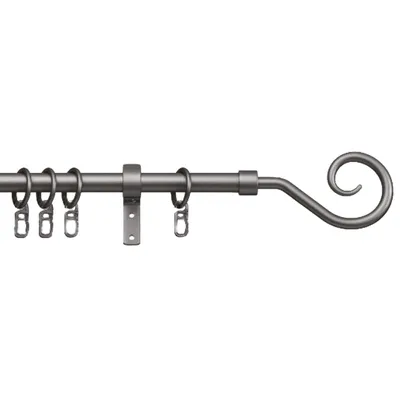 Produktbild von Gardinenstange ausziehbar "Roma - Silber" 70 - 130 cm Vorhangstange Teleskopstange Stilgarnitur Schiebestange