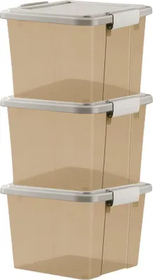 Produktbild von Plastikboxen 40l stapelbar mit Deckel und Griffen