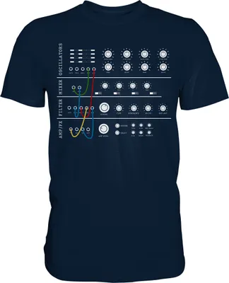 Produktbild von Modularer Synthesizer Analog T-Shirt – Navy / 5XL
