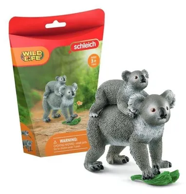 Immagine prodotto di Mother and Baby Koala Figurine, for children aged 3 and up, 13.6 x 5.8 x 19.2 cm - Schleich 42566 WILD LIFE
