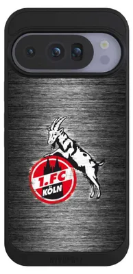 Produktbild von NIVOCASE Handyhülle für Google Pixel 10 Pro  Hülle NIVOpure Case Schwarz 1. FC Köln Metallic Look Offizielles Lizenzprodukt