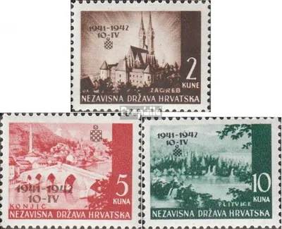 Produktbild von Briefmarken Kroatien 1942 Mi 78-80 (kompl.Ausg.) postfrisch Freimarken