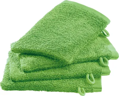 Produktbild von Erwin Müller Waschhandschuh Ludwigsburg" 4er-Pack apfelgrün 15x21 cm"