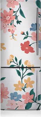 Produktbild von Aufkleber Kühlschrankmagnete Dekoration Kühlschrankfolie 60x205 cm - Farbenfrohe Blumen