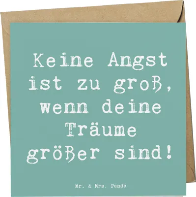 Produktbild von Mr. & Mrs. Panda Grußkarte Spruch Angst überwinden - Meeresbrise - Geschenk, Vertrauem, Zuversicht, Klappkarte, inspirierende Botschaften, Lebensfreude, mutig sein, Trost
