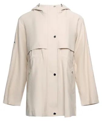 Produktbild von Damen Jacke beige S mit Kapuze, Stehkragen, Kordelzug, regulärer Passform