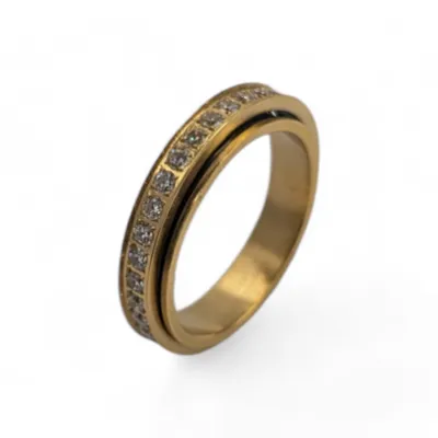 Produktbild von Anti Stress Ring gold oder silber mit Edelsteinen US 10 Gold