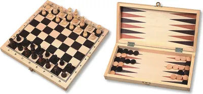 Produktbild von HOT Games Šachy/Backgammon výklopná krabica 29cm s figúrkami