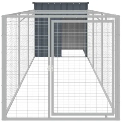 Immagine prodotto di vidaXL Cuccia per cani con corridoio antracite 110x405x110cm Acciaio zincato